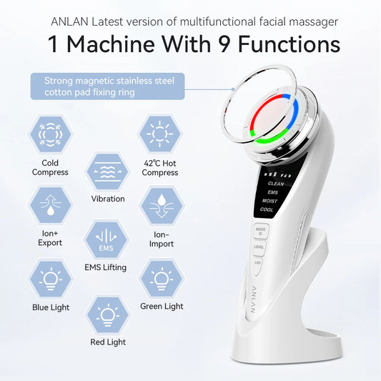 Facial Massager Pro Face Lifting Skin Rejuvenation Cold Hot Compress Deep Cleaning Anti-aging Skincare Beauty Device