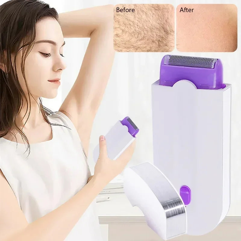 Laser Touch Painless Hair Removal Kit, USB Rechargeable Electric Shaver Razor